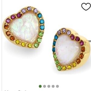 Kurt Geiger Rainbow Heart Mother of Pearl Ear Studs